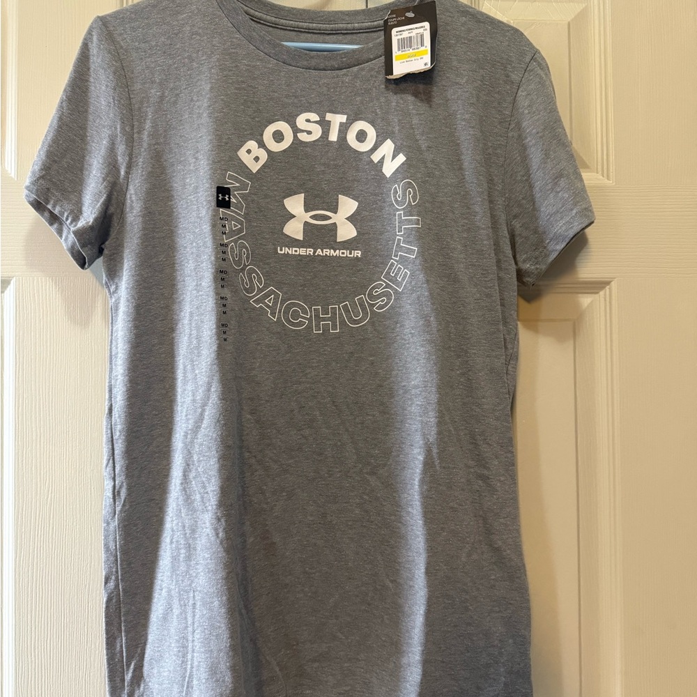 NWT Under Armour Gray Boston Graphic Tee (Size Medium) $10